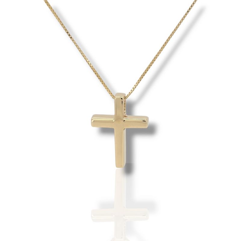 Φωτογραφία από Yellow gold cross k14 (with chain)(code Η2866)