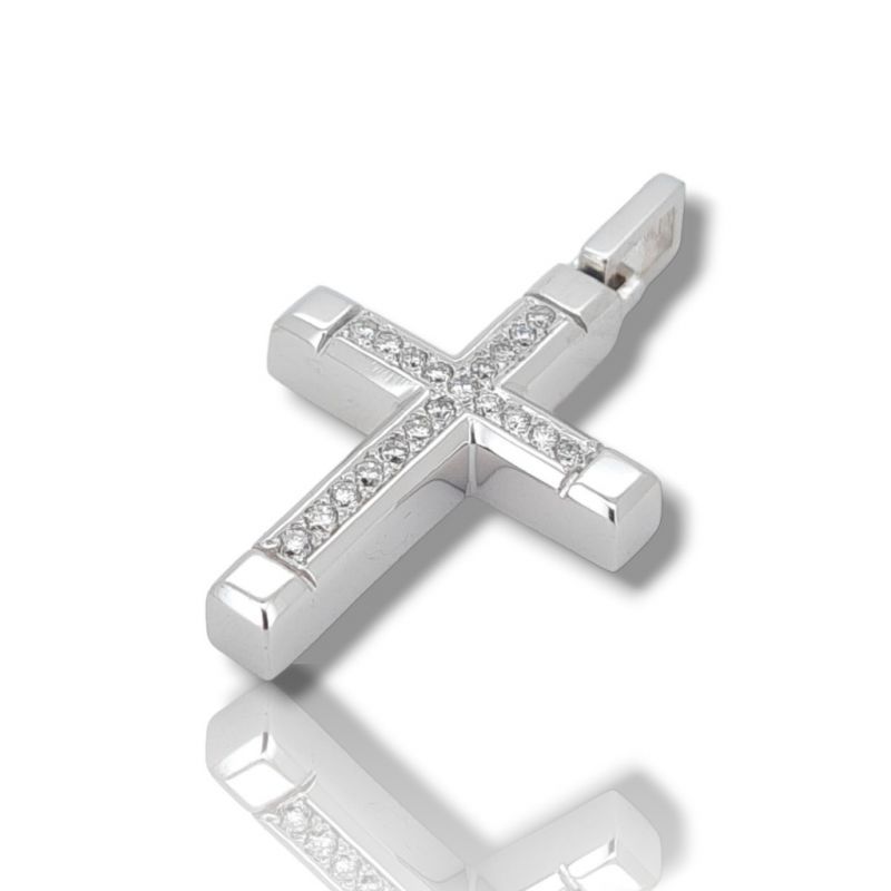 Φωτογραφία από White gold cross 18k with diamonds  (code H1704)