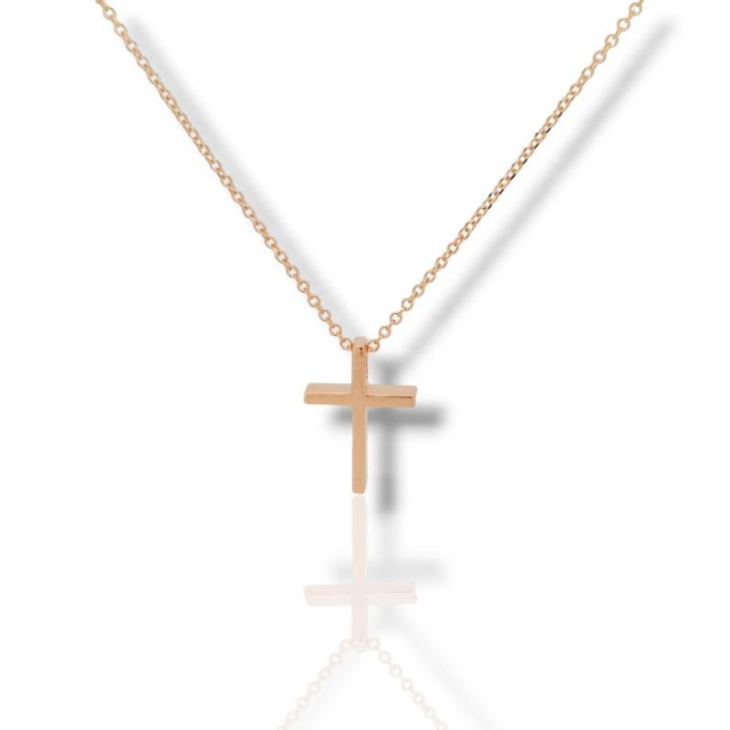 Φωτογραφία από Rose gold cross (with chain) k14 (code H1746)