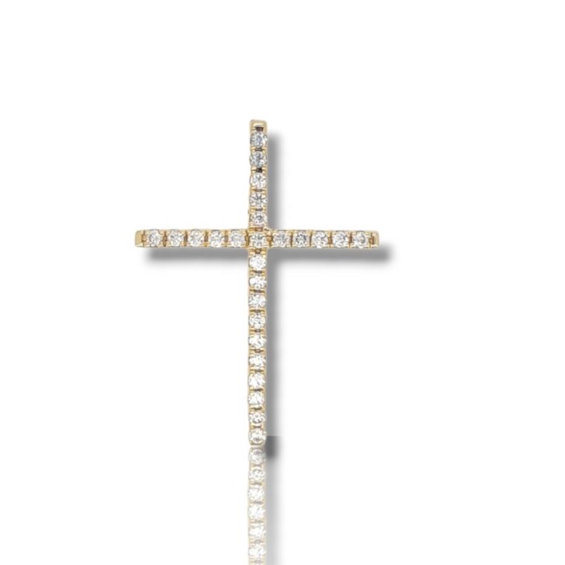 Φωτογραφία από Golden cross k14 with zircon (code H2120)