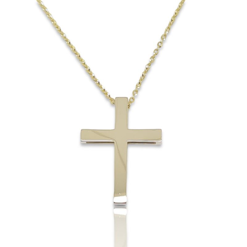 Φωτογραφία από Croce in oro Giallo k14 con catena in oro Giallo k14 (code H2464)
