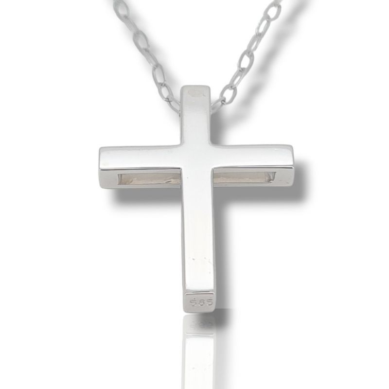 Φωτογραφία από White gold cross k14 (with chain)   (code H2464)