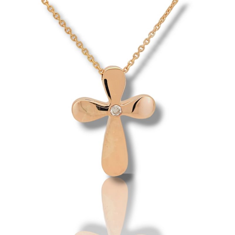 Φωτογραφία από Rose gold cross k14 with diamond  (code H2840)