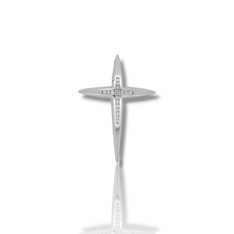 Φωτογραφία από White gold cross 18k with diamonds(code N1701)