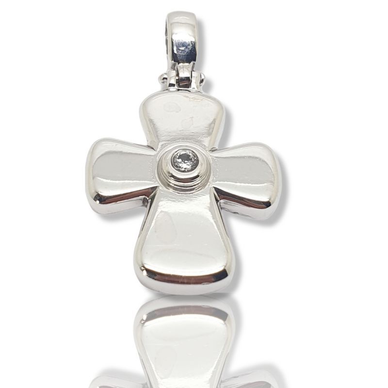 Φωτογραφία από Croce in oro Bianco k14 con zirconia cubica (code H2118)