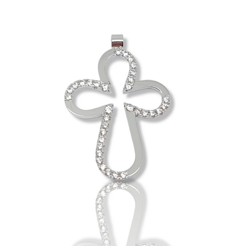 Φωτογραφία από White gold cross with zircon  (code H1680)