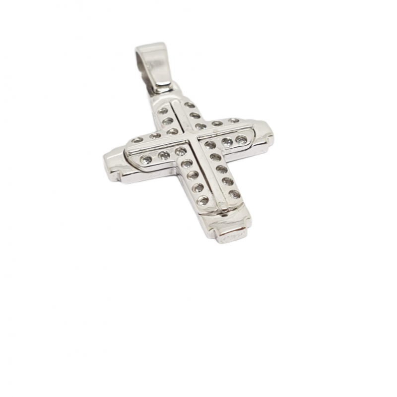 Φωτογραφία από White gold cross k14 with zircon (code H1837)
