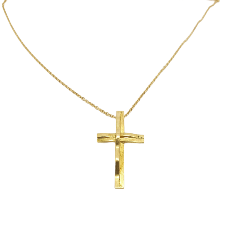 Φωτογραφία από Yellow gold cross k14 (with chain)  (code. H1740)