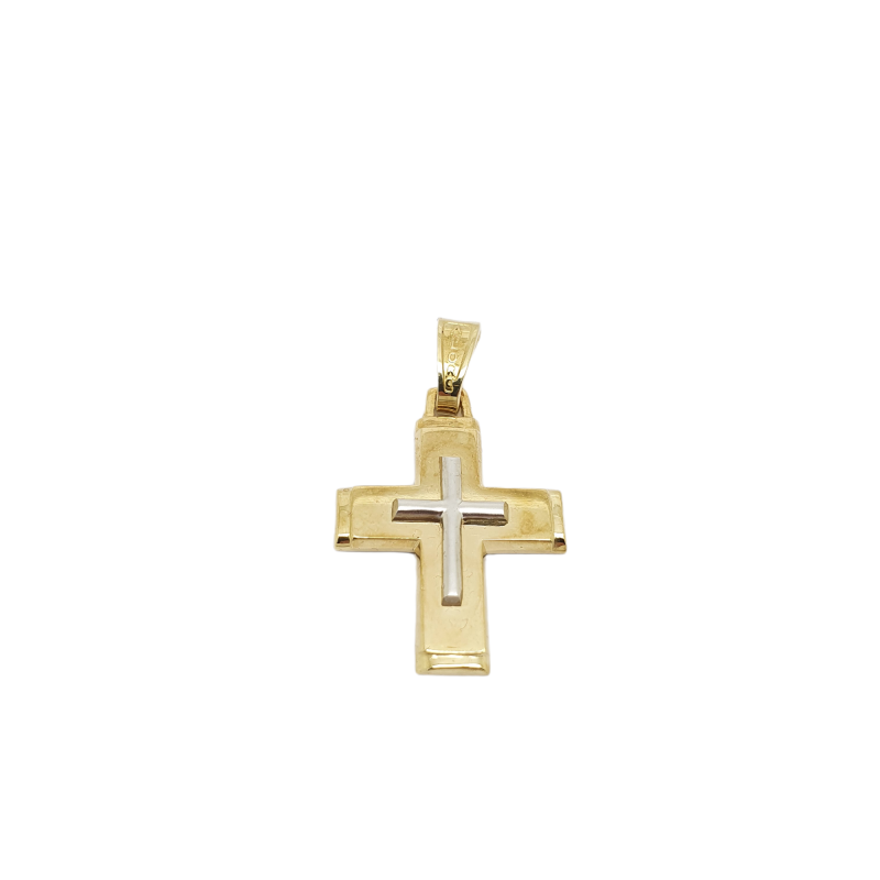 Φωτογραφία από Croce in oro gialloe  oro bianco k14 (code H1892)