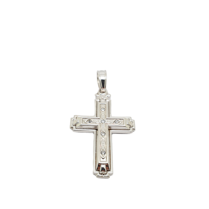 Φωτογραφία από White gold cross k14 with zircon (code H1825)