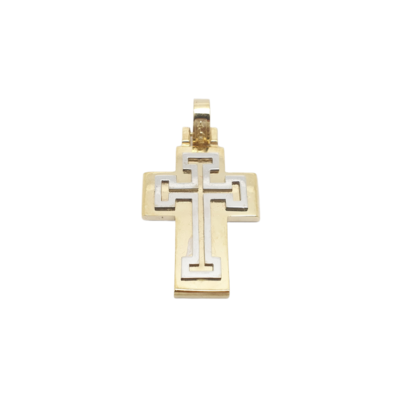 Φωτογραφία από Croce in oro giallo e oro bianco k14  (code H1875)