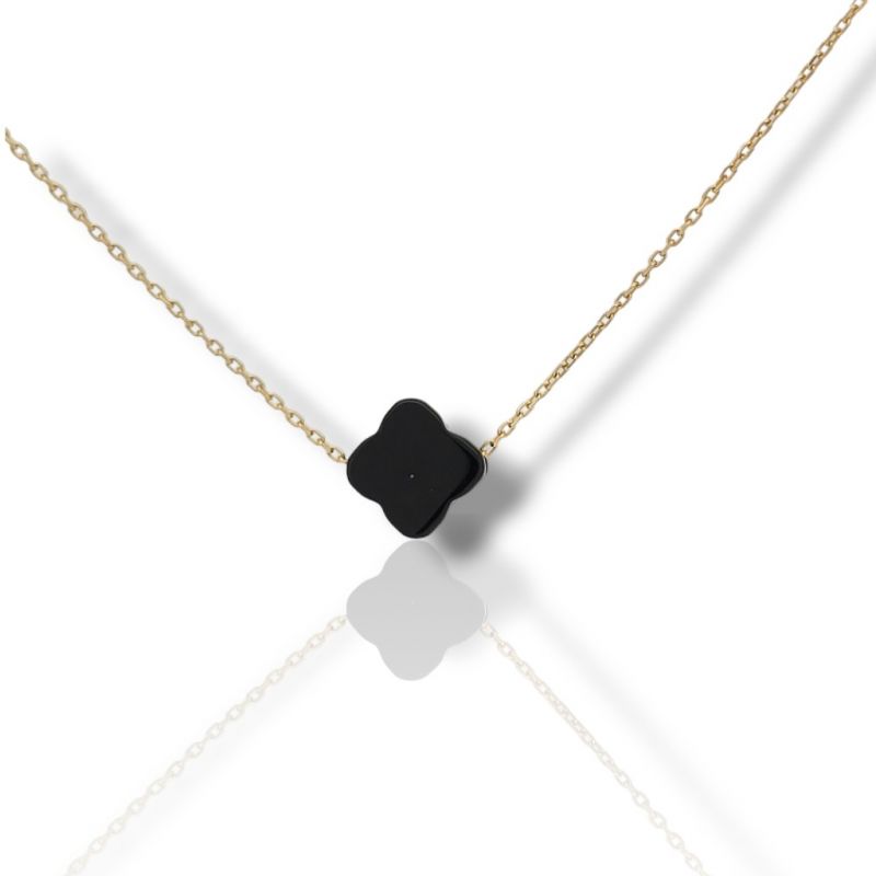 Φωτογραφία από Onyx cross with gold chain (code T2845)