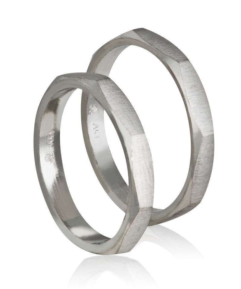 Φωτογραφία από White gold wedding rings 3mm (code 407)