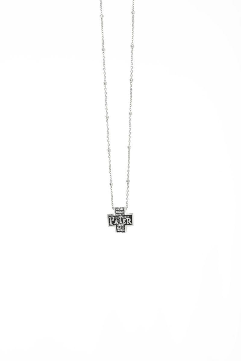 Φωτογραφία από Σταυρός PRECEM PATER (με αλυσιδα) απο επιπλατινωμένο ασήμι 925° (AGI 111_C-A)
