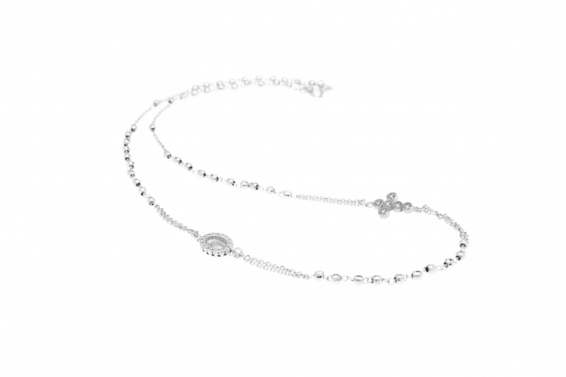 Φωτογραφία από Madonnas Choker Classic cross and Madonna with Zircons (AGI 160-dg-A)