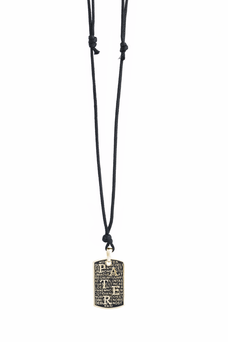 Φωτογραφία από PATER necklace in 925° platinum-plated silver with black cord (AGI263 C-O)