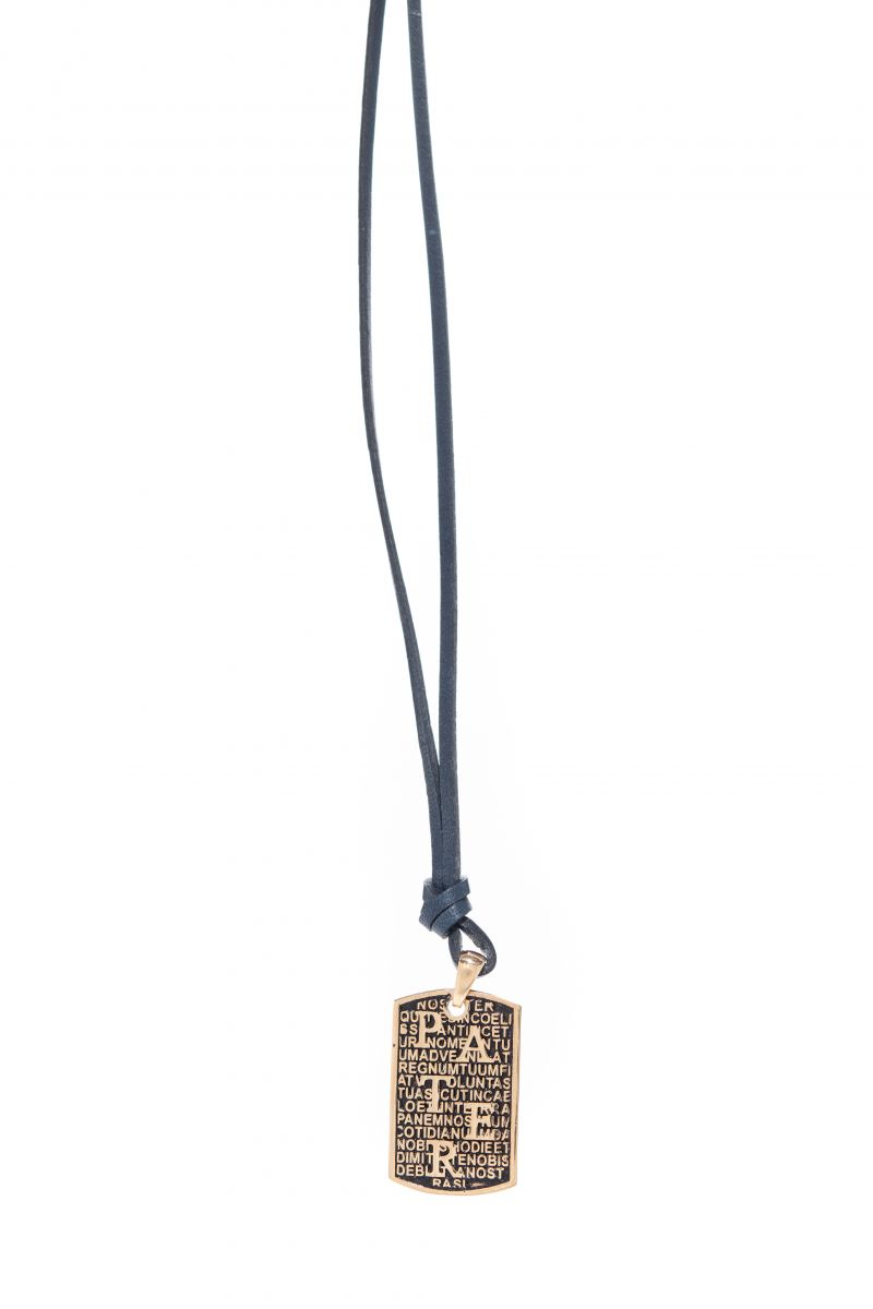 Φωτογραφία από PATER necklace in 925° gold-plated silver with blue cord (AGI328-C BL)