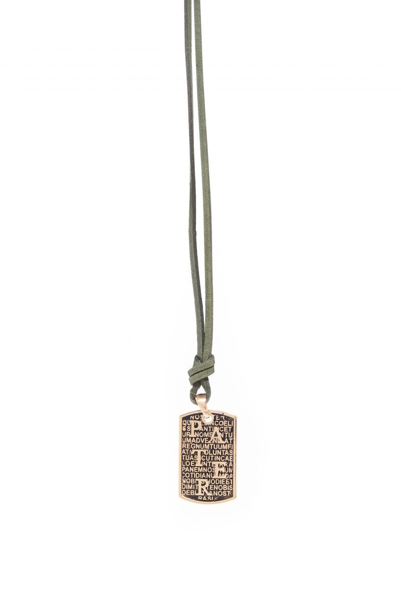 Φωτογραφία από PATER necklace in 925° gold-plated silver with green cord (AGI328-C VE)