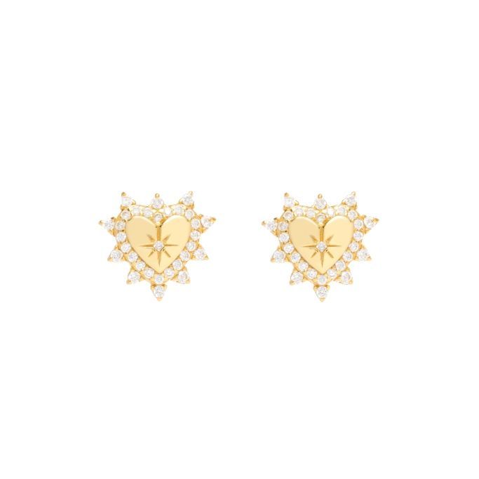 Φωτογραφία από Gold plated silver 925º heart earrings (AGI350/O-O)