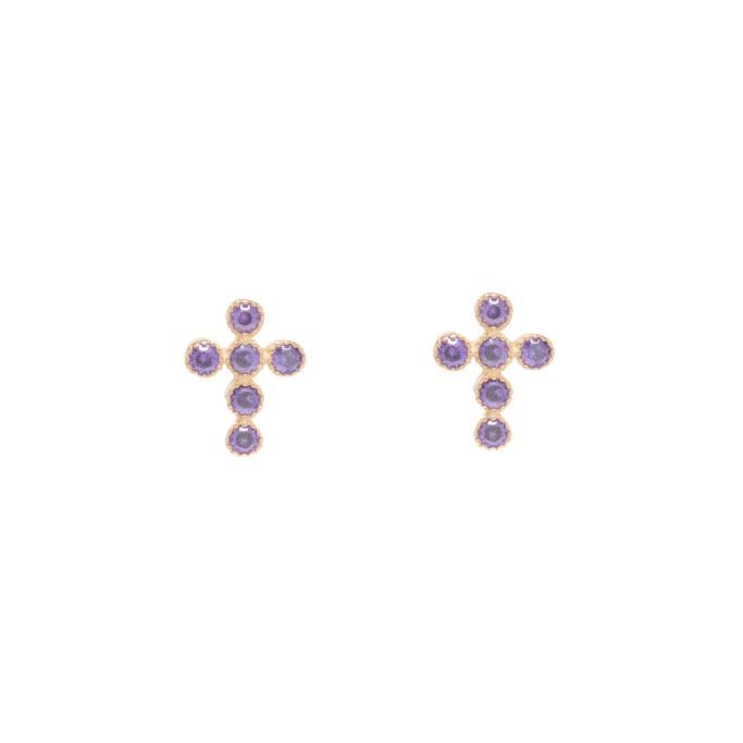 Φωτογραφία από Gold plated silver 925º cross earrings (AGI363/O-VI)