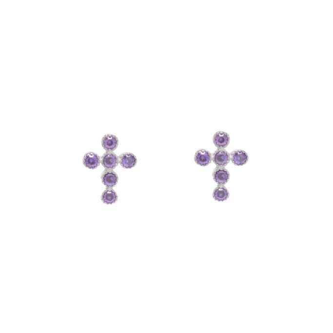 Φωτογραφία από Platinum plated silver 925º cross earrings (AGI364/O-VI)