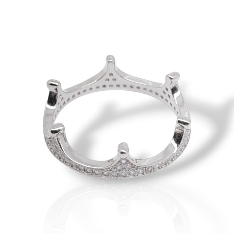Φωτογραφία από Platinum plated silver 925° crown ring   (code FC002533)