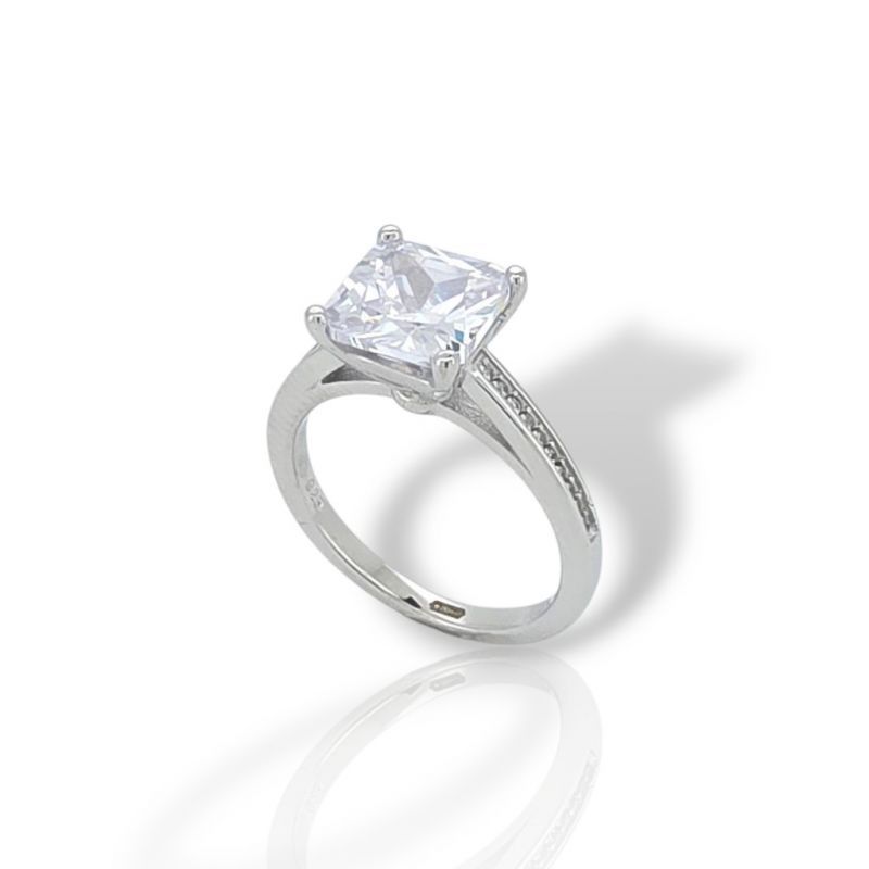 Φωτογραφία από Silver single synthetic stone ring 925°  (code FC002786)