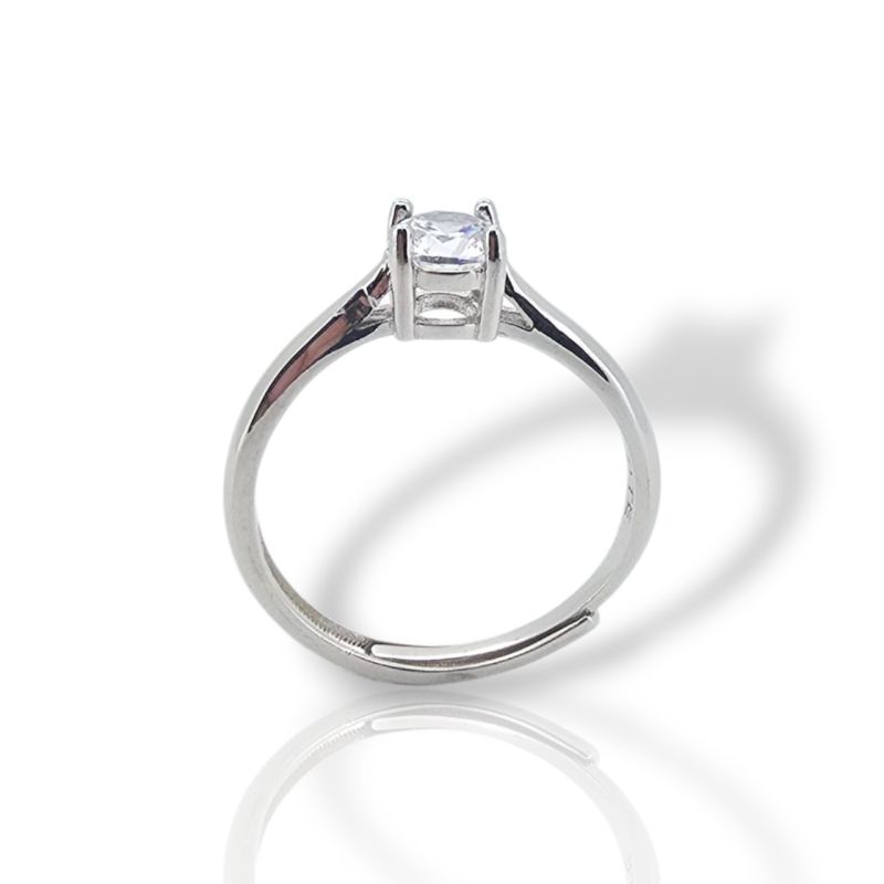 Φωτογραφία από Μονόπετρο δαχτυλίδι απο επιπλατινωμένο ασήμι 925° (code FCM002807)