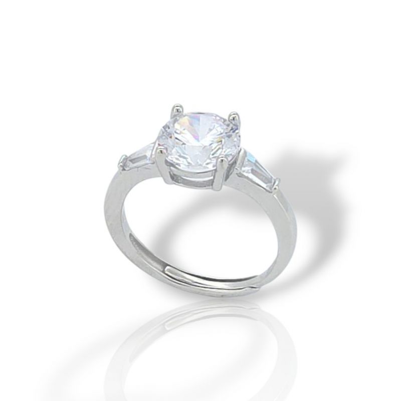 Φωτογραφία από Silver single synthetic stone ring 925°  (code FC004860)
