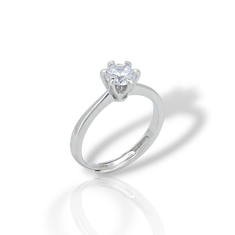 Φωτογραφία από Silver single synthetic stone ring 925°  (code FC004869)