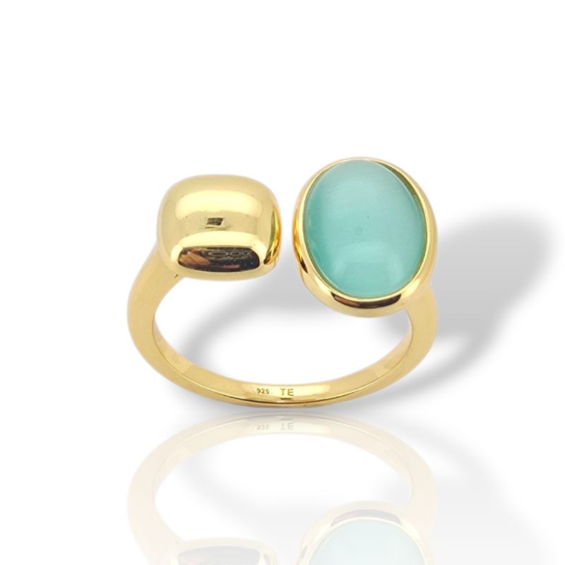 Φωτογραφία από Ασημένιο δαχτυλίδι απο επιχρυσωμένο ασήμι 925° (code FC007475)