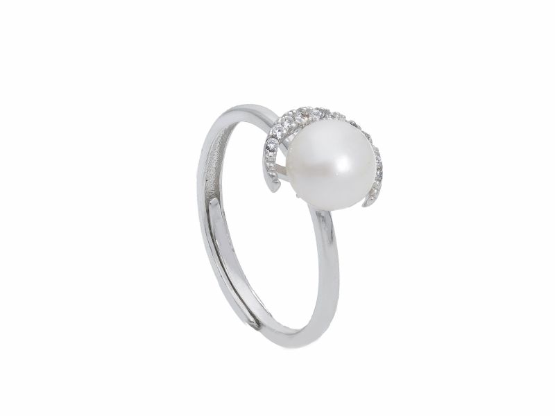 Φωτογραφία από Anello in argento 925° rodiato con Perla (code S231017)