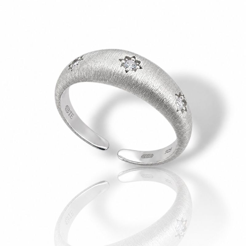 Φωτογραφία από Anello in Argento Placcato Platino Effetto Opaco con Zirconι (code FC007806)