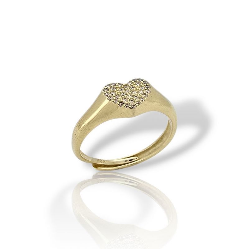 Φωτογραφία από Gold plated silver  925° heart ring. (code GEM18984G)