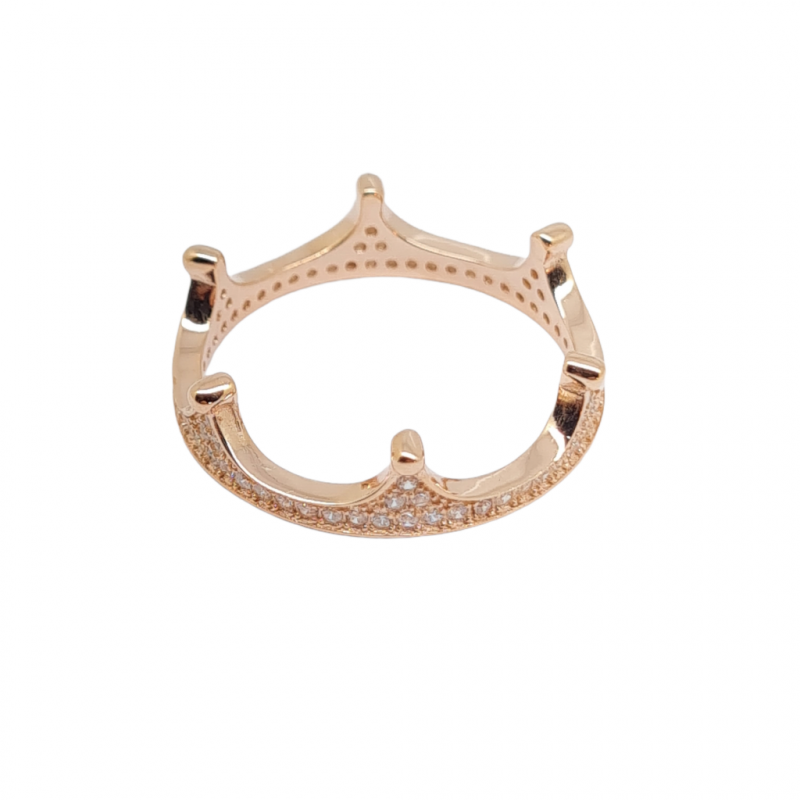 Φωτογραφία από Gold plated silver 925° crown ring (code FC002534)