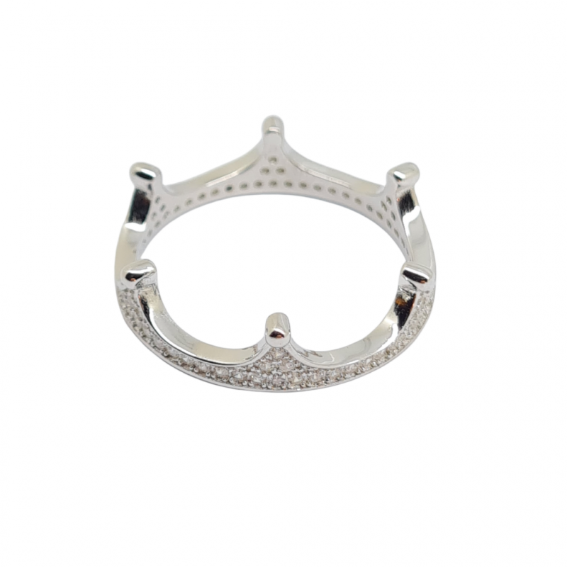 Φωτογραφία από Platinum plated silver 925° crown ring   (code FC002533)