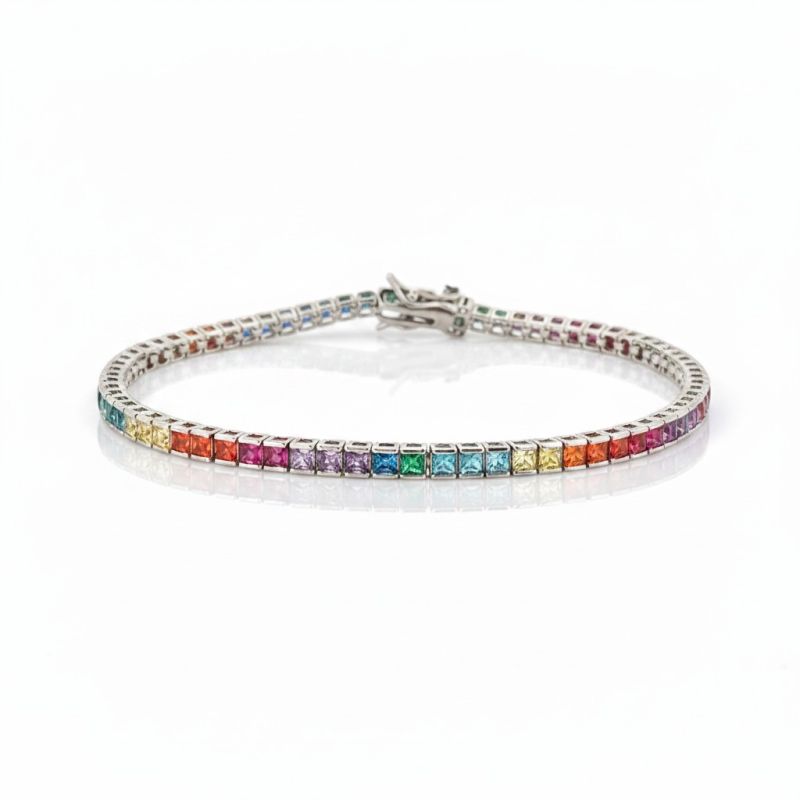 Φωτογραφία από Platinum plated silver 925º riviera bracelet  (code H002857)