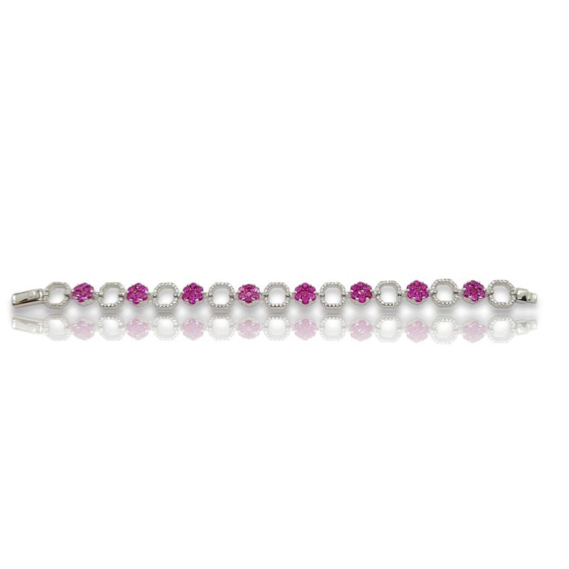 Φωτογραφία από Platinum plated silver 925º bracelet with synthetic stones (code FC007249)
