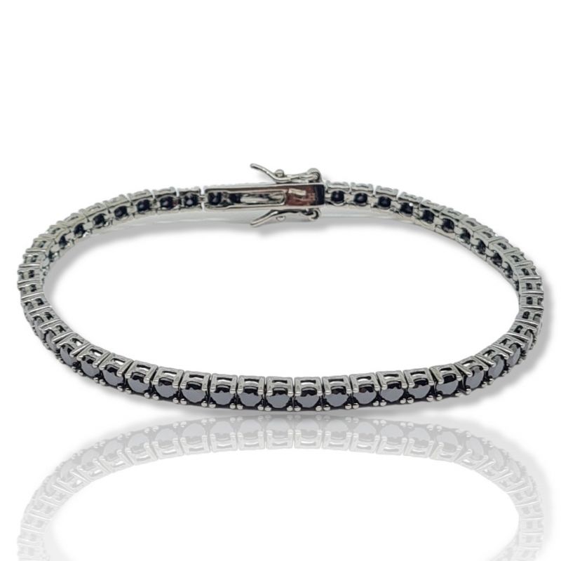 Φωτογραφία από Tennis in argento 925º rodiato nero 2mm  (code FC005960)