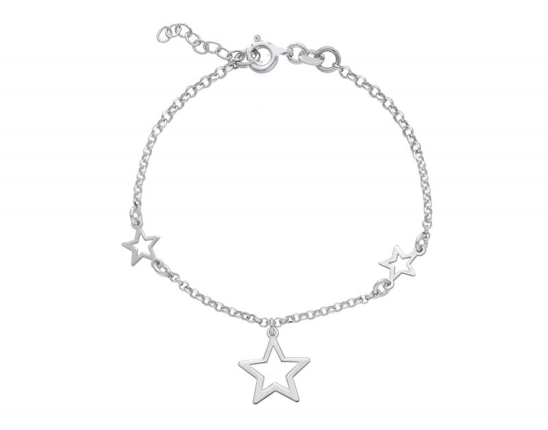 Φωτογραφία από Platinum plated silver 925° bracelet with stars   (code S233540)