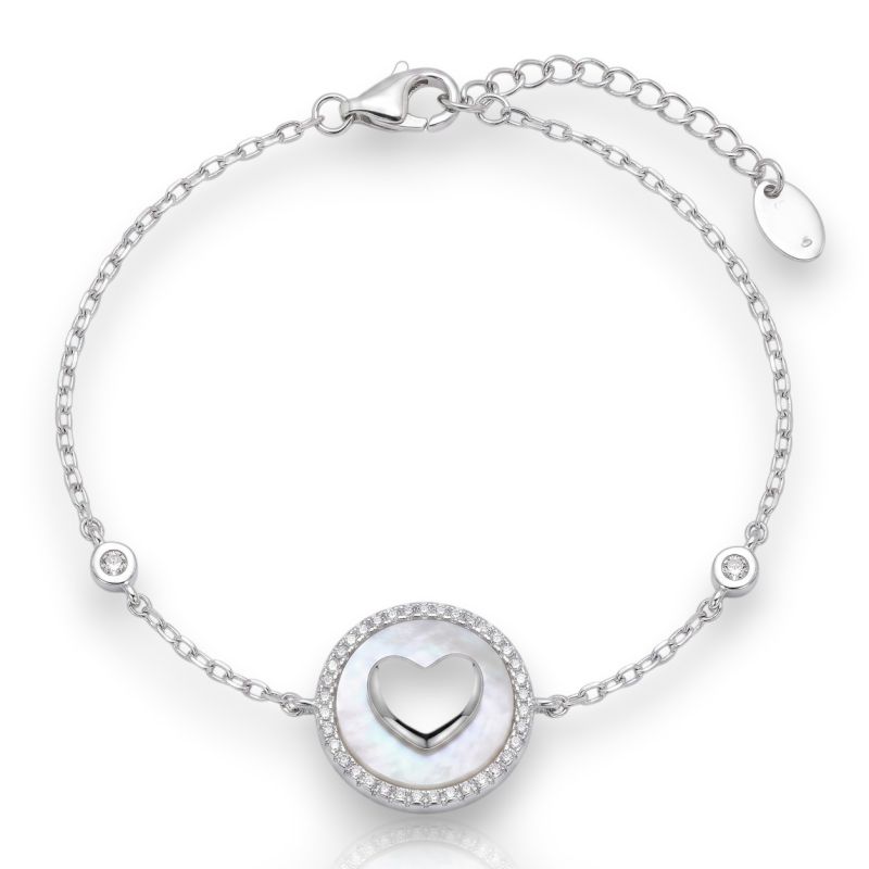 Φωτογραφία από Bracciale in argento 925 platinato con cuoricino. (code FC004809)