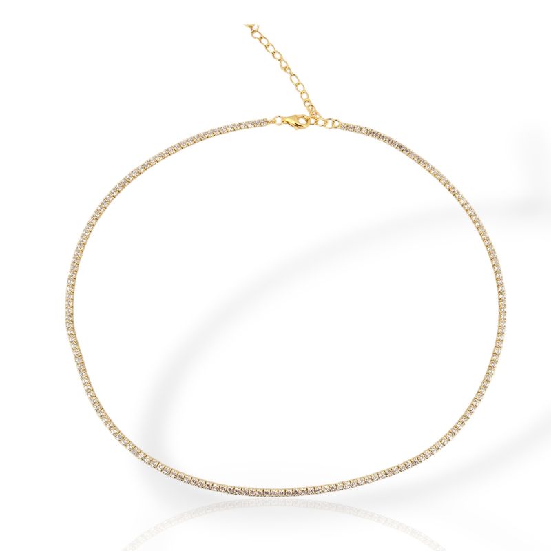 Φωτογραφία από Κολιέ ριβιέρα απο επιχρυσωμένο ασήμι 925° (code GEM001491)