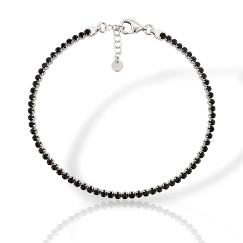 Φωτογραφία από Black platinum plated silver 925º riviera bracelet (code SHK001533)