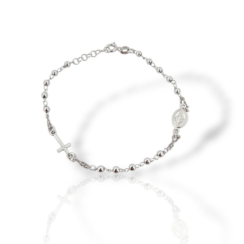 Φωτογραφία από Bραχιόλι Madonnas Classic Cross και Madonna Bracelet απο επιπλατινωμένο ασήμι 925° (SHK001737)