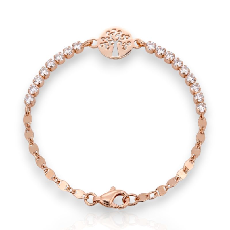 Φωτογραφία από Rose gold plated silver 925° bracelet with the tree of life with white zircon (code SHK00770R)