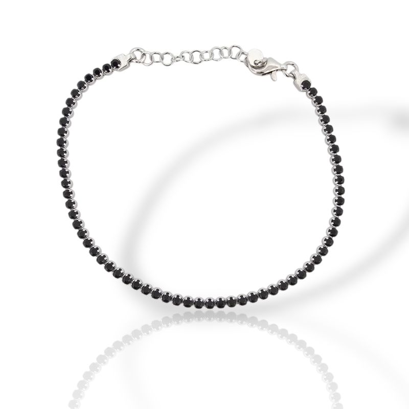 Φωτογραφία από Ριβιέρα ασημένια 925° επιπλατινωμένη μαύρη  (code SHK905119Β)