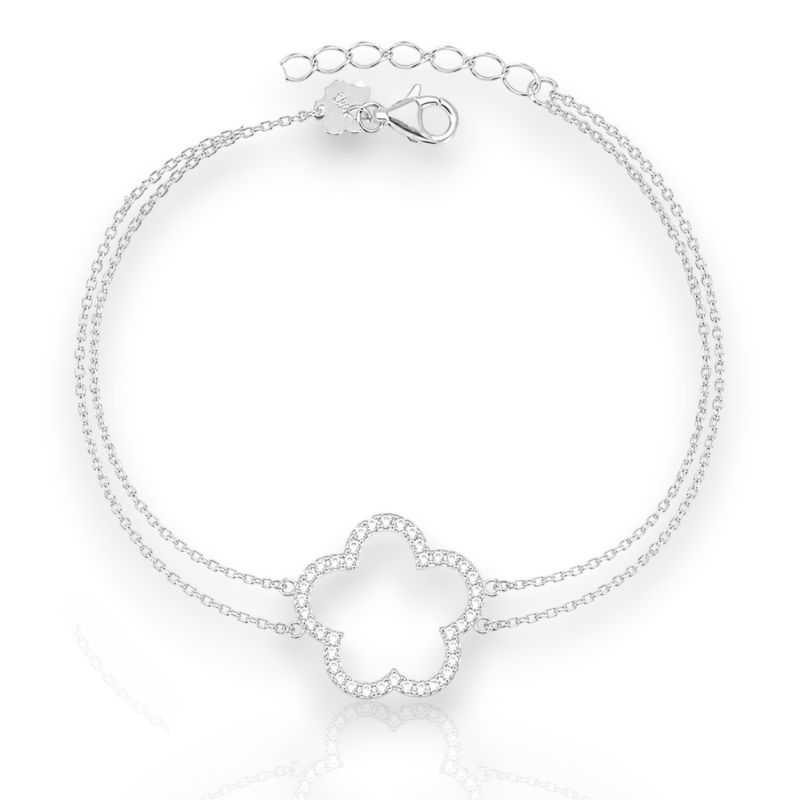 Φωτογραφία από Bracciale in argento 925 a forma di fiore con zirconi. (codeFC001973)