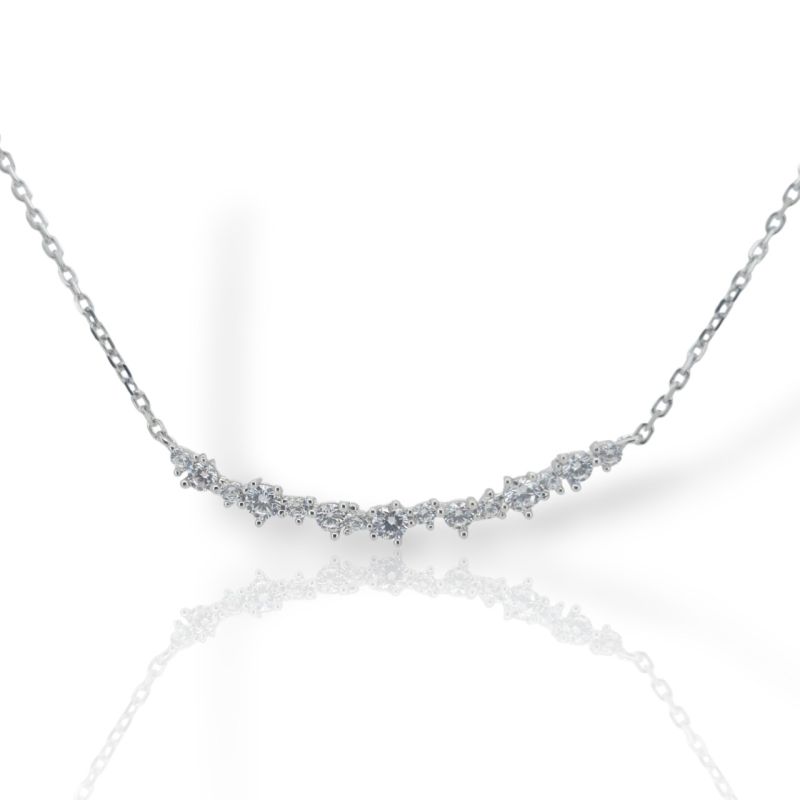 Φωτογραφία από Κολιέ απο επιπλατινωμένο ασήμι 925° με ζιργκόν (code FCΜ002817)