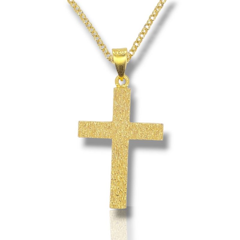 Φωτογραφία από Croce in argento 925° dorato oro Giallo (code M2566)