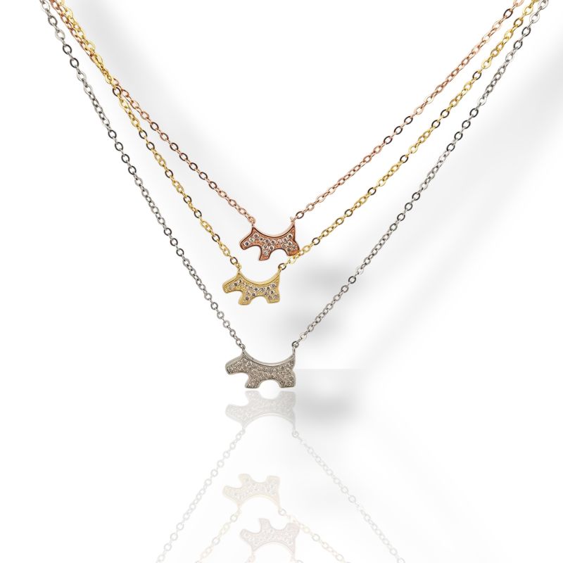 Φωτογραφία από Κολιέ σκυλάκι & πέταλα απο ασήμι 925°  (code NZB95061)